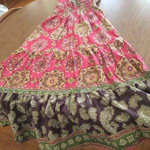 Nolita 3-tiered tie-shoulder ankle length sundress